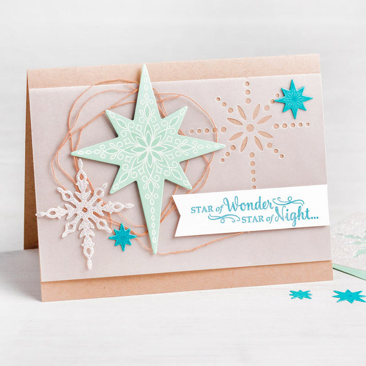 Snowflake Star Silicone Clear Stamps and Metal Cutting Dies Set