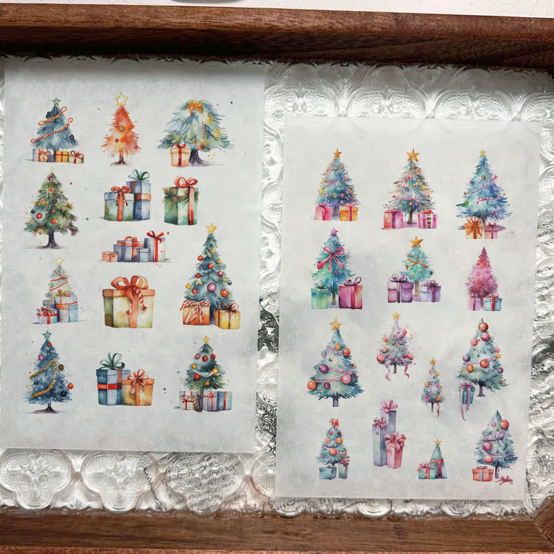 Christmas Tree Series Rub On Sticker Transfer Sticker For Crafts