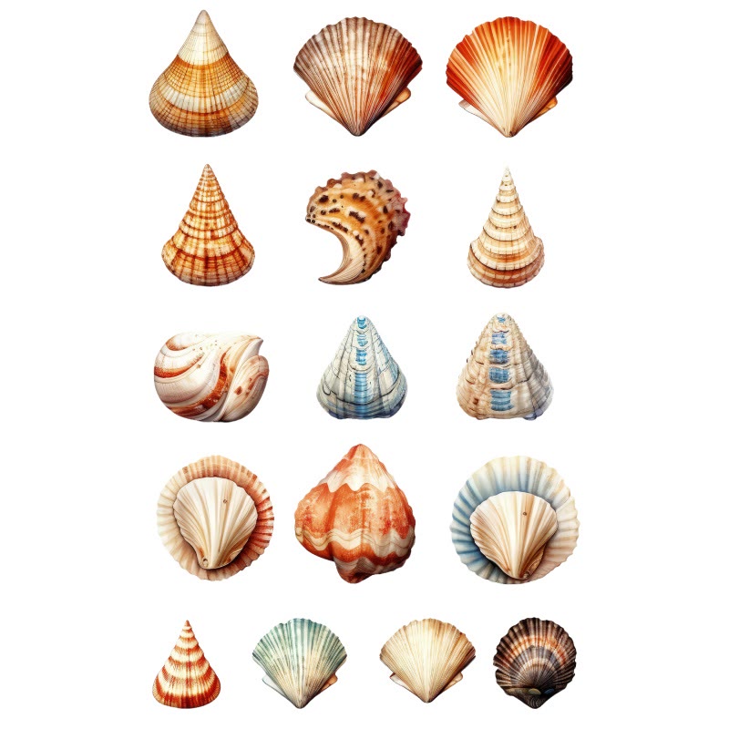 Beach Shells Series Rub On Sticker Transfer Sticker For Crafts