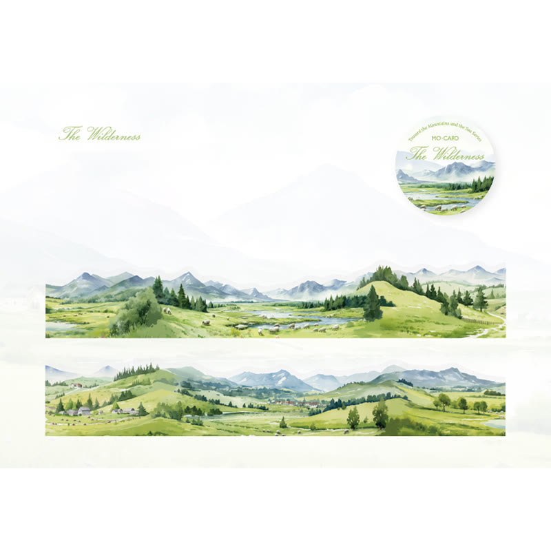 To the Mountain and Sea Series Irregular PET Rolls Tape DIY Loop Stickers