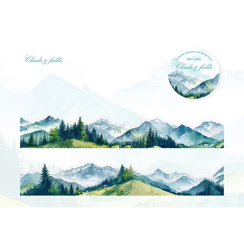 To the Mountain and Sea Series Irregular PET Rolls Tape DIY Loop Stickers