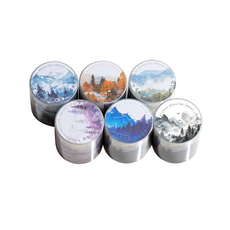 Mountain Scenery Tape Natural Healing Series PET Sticker Scrapbooking Supplies