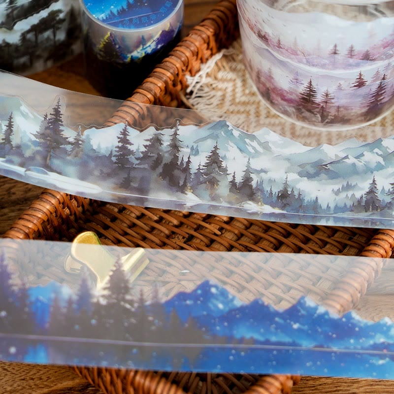 Mountain Scenery Tape Natural Healing Series PET Sticker Scrapbooking Supplies