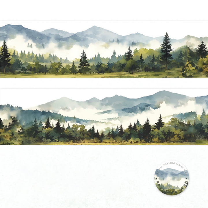 Mountain Scenery Tape Natural Healing Series PET Sticker Scrapbooking Supplies