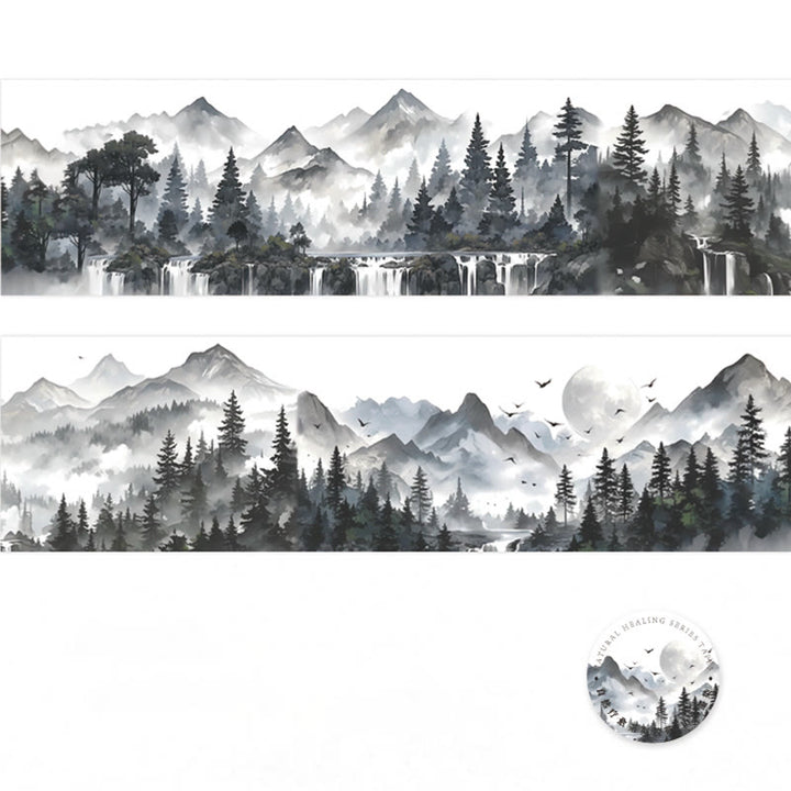 Mountain Scenery Tape Natural Healing Series PET Sticker Scrapbooking Supplies