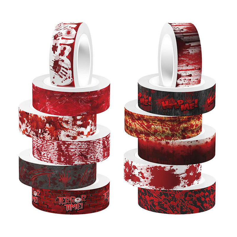 12 Rolls Halloween Bloody Hands Decorative Tape Set DIY Scrapbook Decor