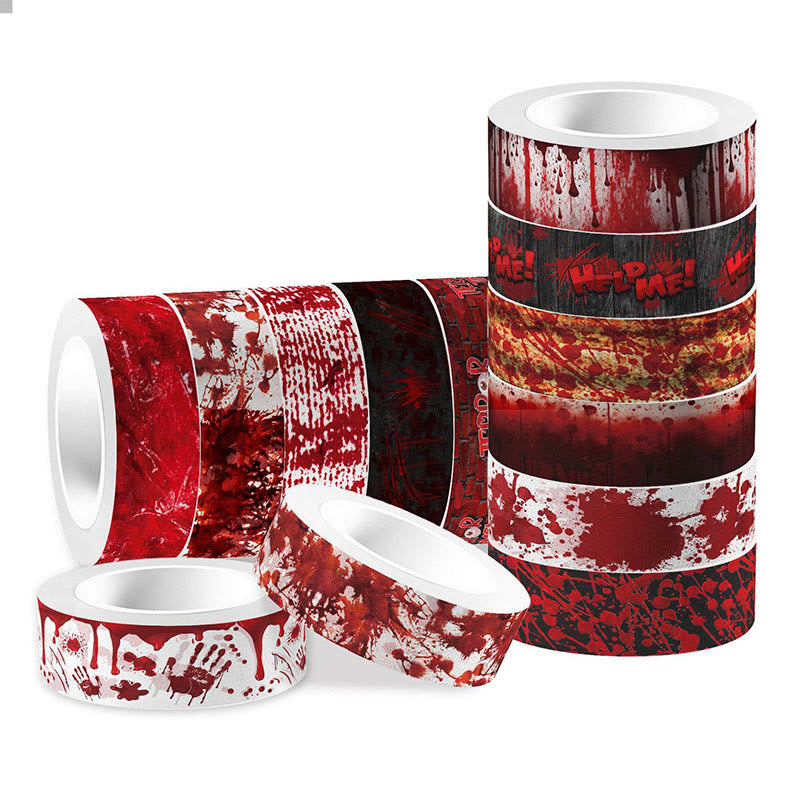 12 Rolls Halloween Bloody Hands Decorative Tape Set DIY Scrapbook Decor