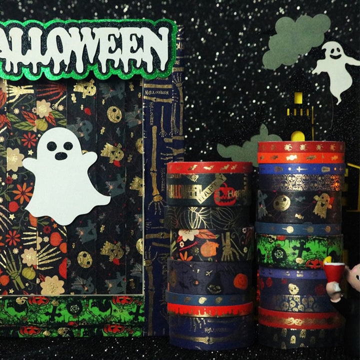 20 Rolls Set Halloween Holiday Thriller Decorative Tape DIY Scrapbook Decor