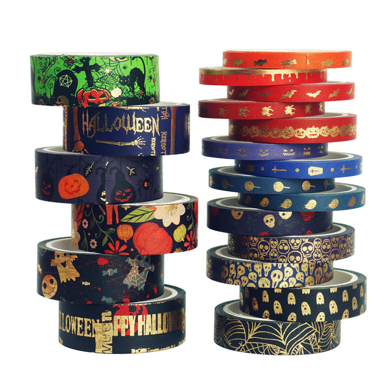 20 Rolls Set Halloween Holiday Thriller Decorative Tape DIY Scrapbook Decor