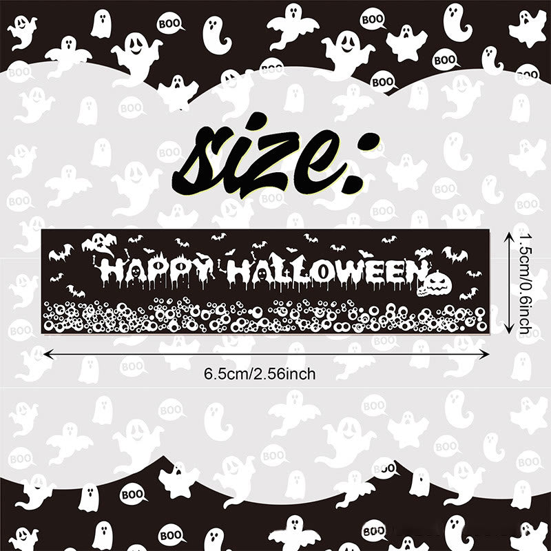 12 Rolls Set Black And White Halloween Bat Decorative Scrapbook Tape Set