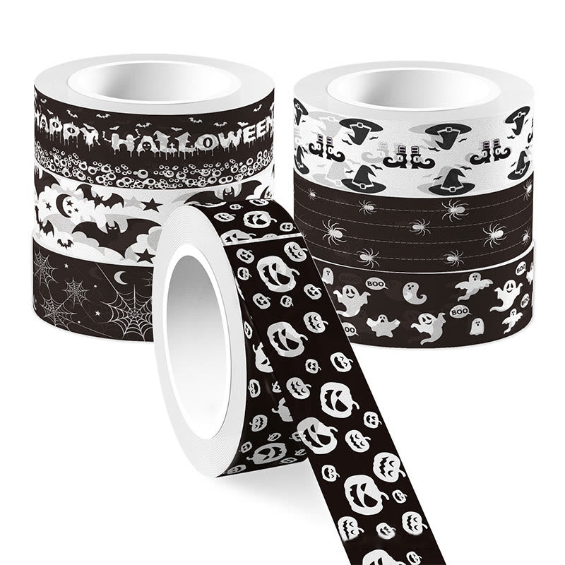 12 Rolls Set Black And White Halloween Bat Decorative Scrapbook Tape Set