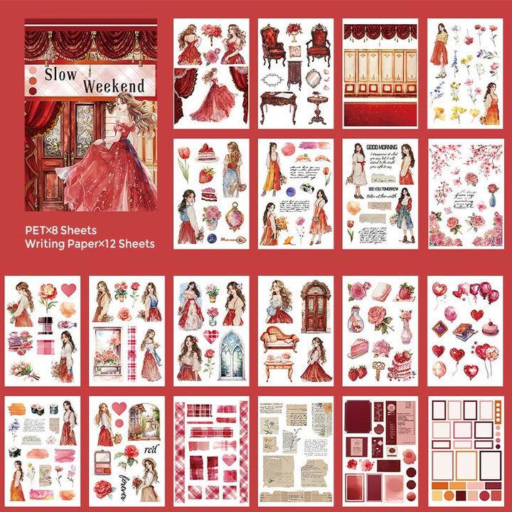 European Figures Series Sticker Book For DIY Journal Decor