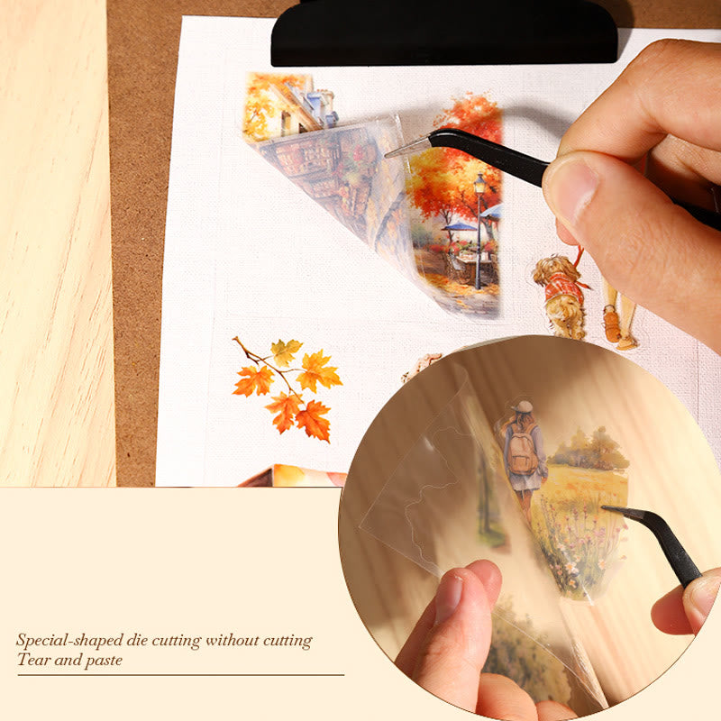 Four Seasons Tour Series Sticker Book For DIY Journal Decor