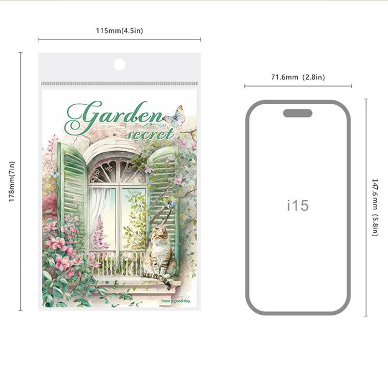 My Secret Garden Series Sticker Book For DIY Journal Decor