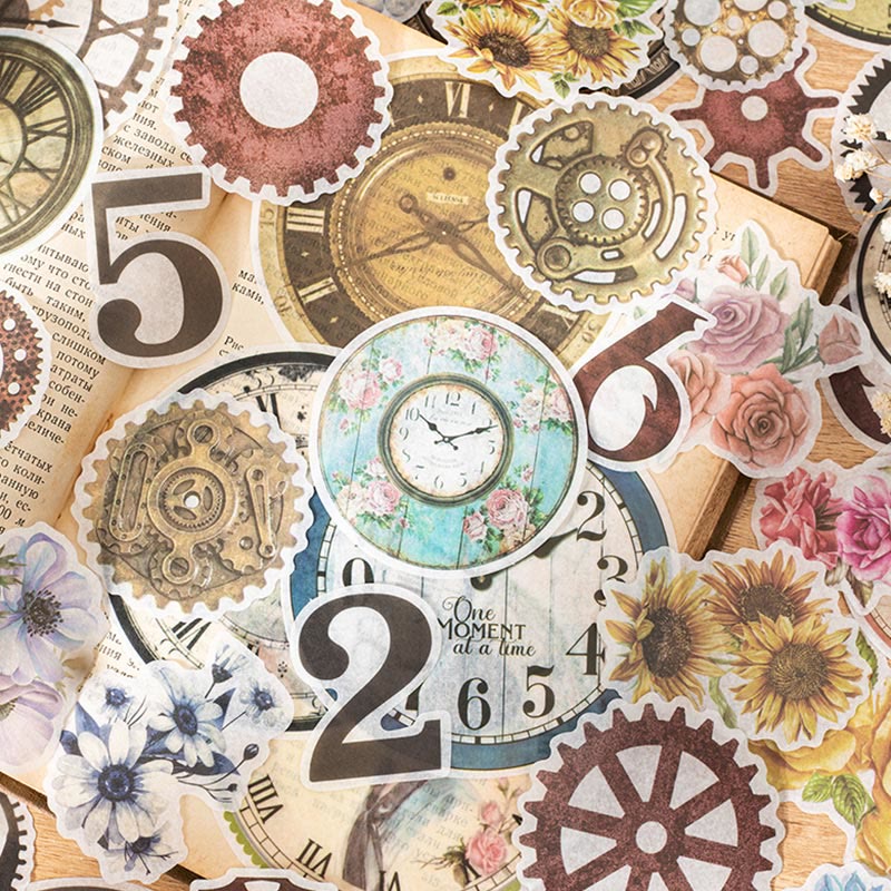 The Gear Of Time Series Sticker For DIY Journal Decor