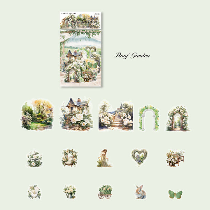 Garden Landscape Book Series Sticker For DIY Journal Decor