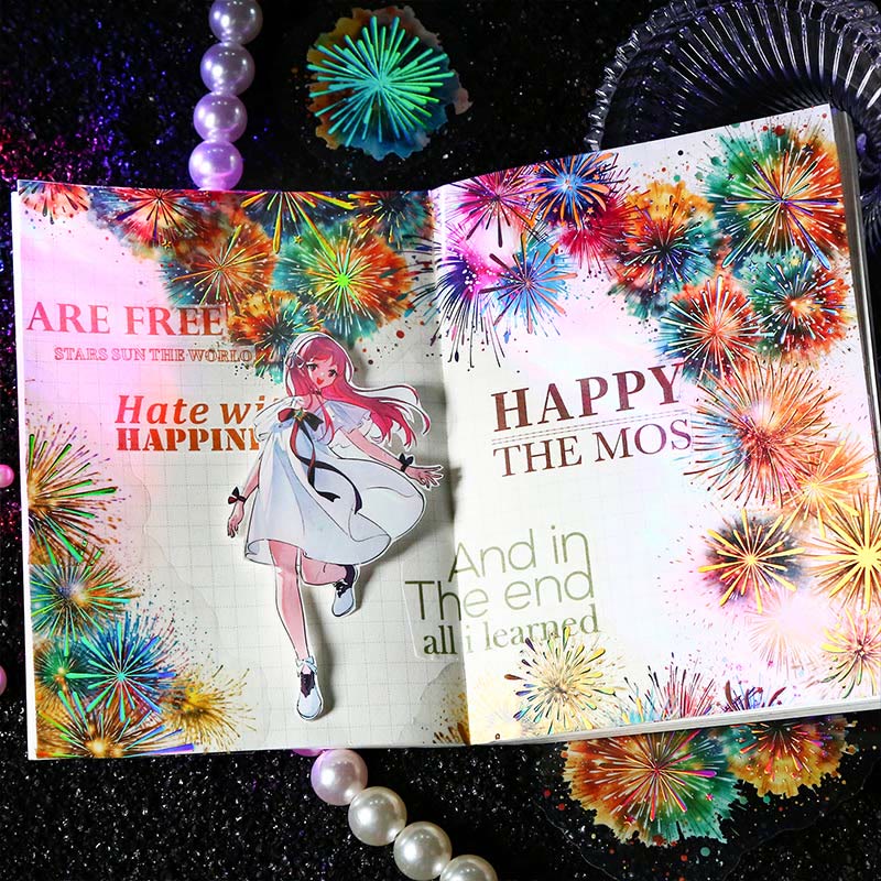 Gorgeous Fireworks Series Sticker For DIY Journal Decor