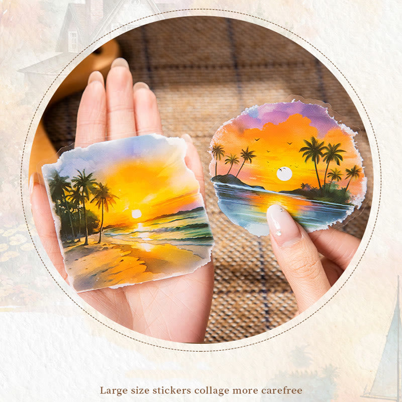 Distant Scenery Series Sticker For DIY Journal Decor