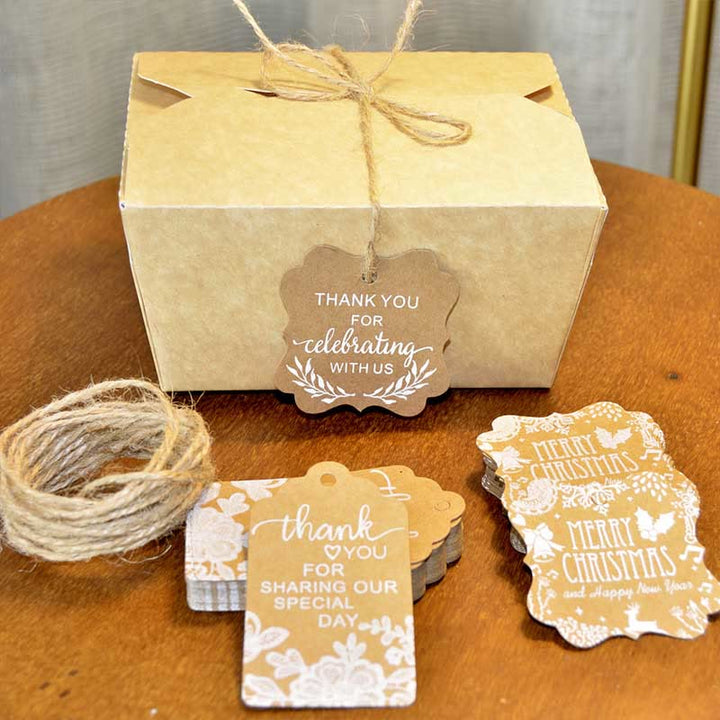 50 Pieces Mini Kraft Paper Gift Tags Christmas Labels Packaging Supplies