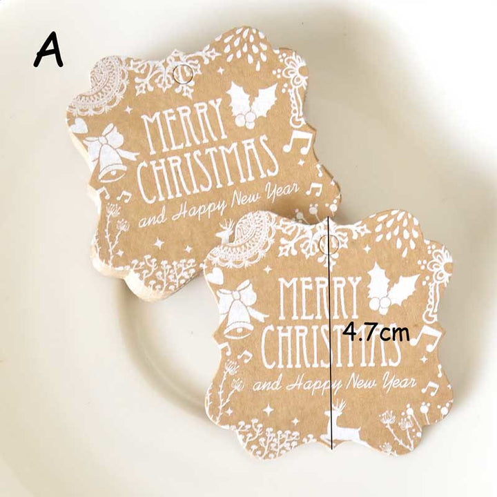 50 Pieces Mini Kraft Paper Gift Tags Christmas Labels Packaging Supplies