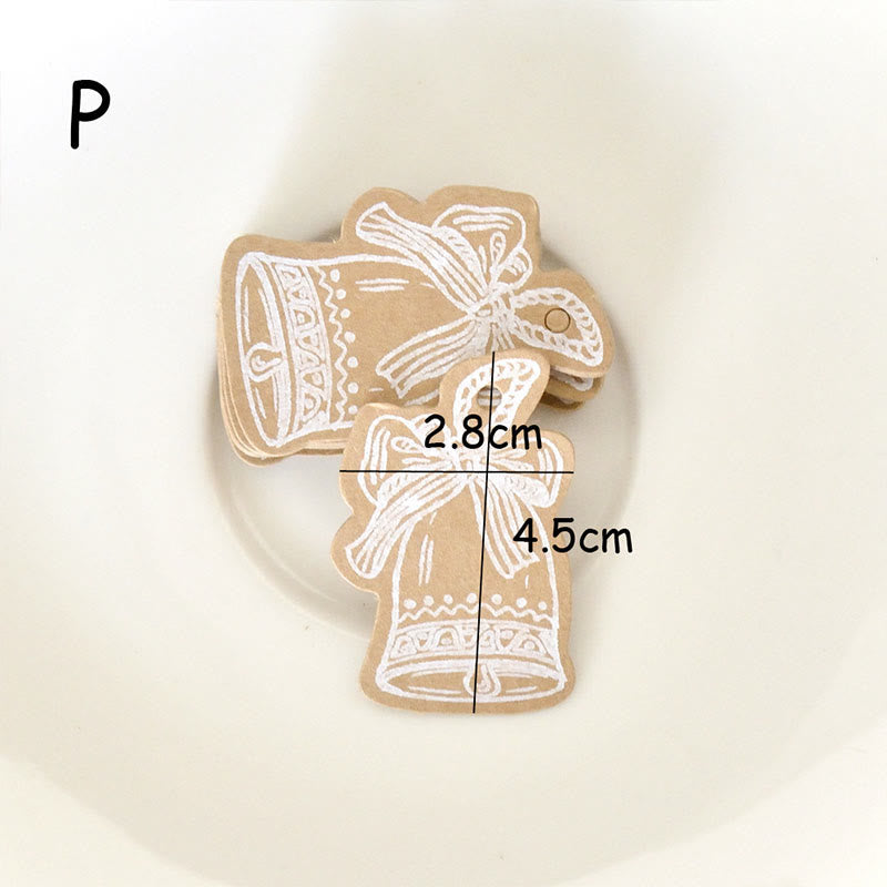 50 Pieces Mini Kraft Paper Gift Tags Christmas Labels Packaging Supplies