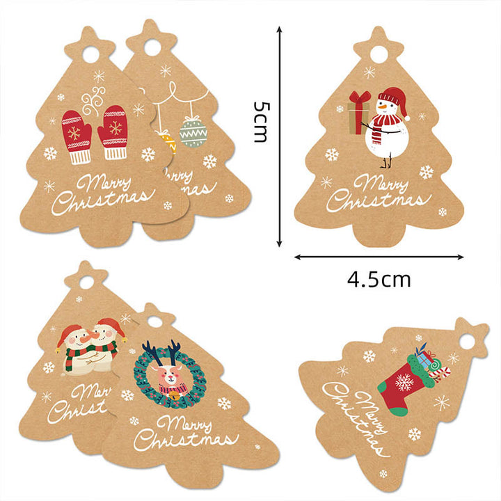 48 Pcs Kraft Paper Christmas Gift Tags Labels with String