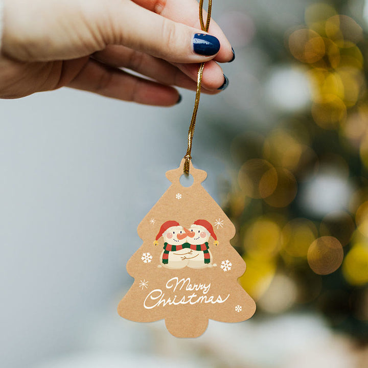 48 Pcs Kraft Paper Christmas Gift Tags Labels with String