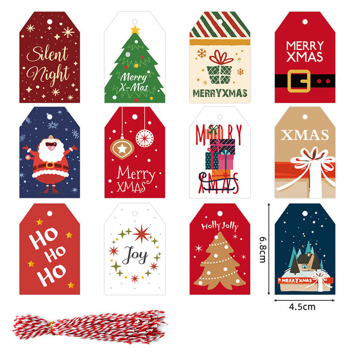 48 Pcs Kraft Paper Christmas Gift Tags Labels with String