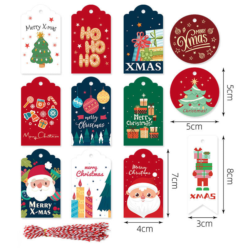 48 Pcs Kraft Paper Christmas Gift Tags Labels with String