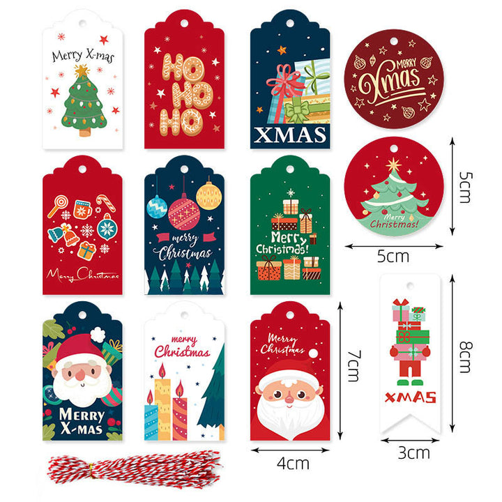 48 Pcs Kraft Paper Christmas Gift Tags Labels with String