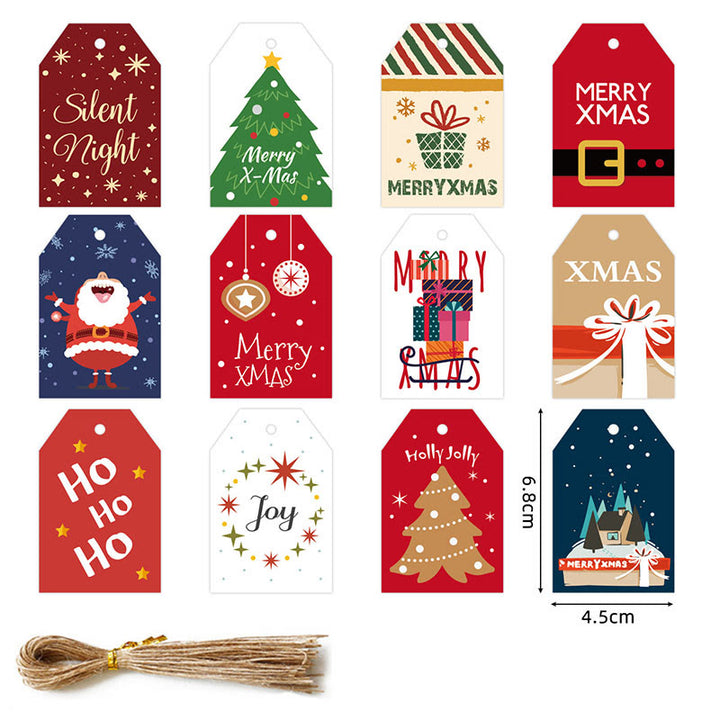 48 Pcs Kraft Paper Christmas Gift Tags Labels with String