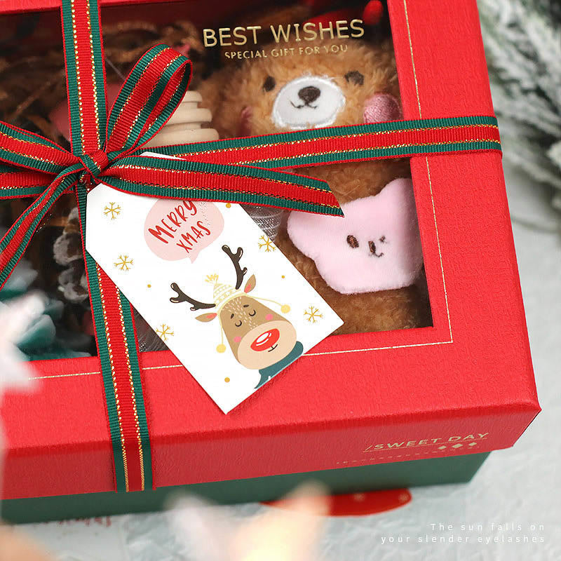 Christmas Gift Tags 100pcs Santa Snowman Shaped Hanging Labels with Hole