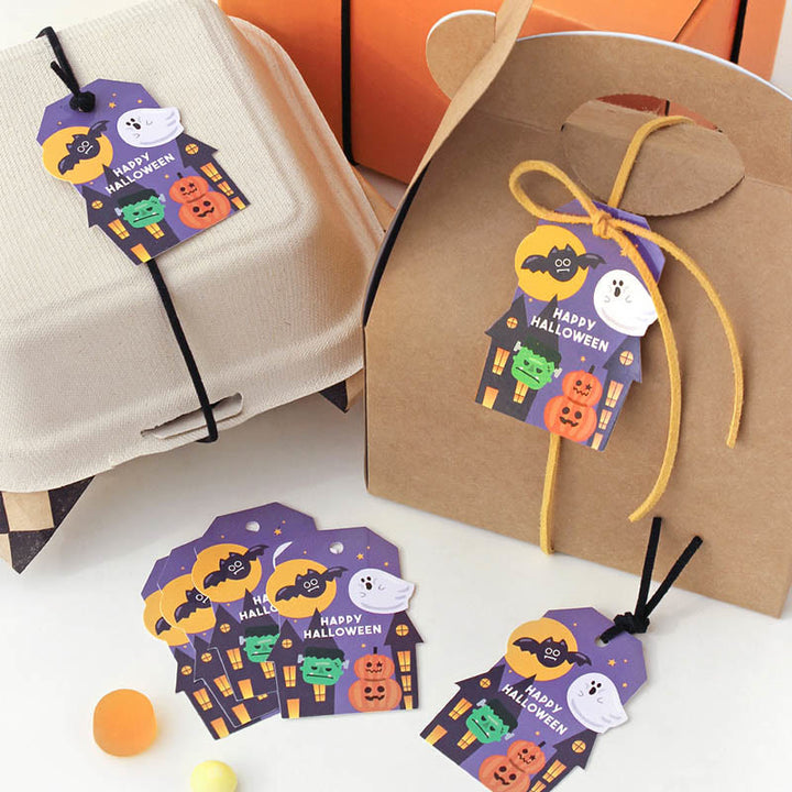 50pcs Halloween Paper Tags Halloween Treat Tags Gift Bag