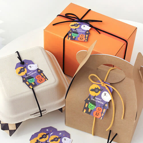 50pcs Halloween Paper Tags Halloween Treat Tags Gift Bag
