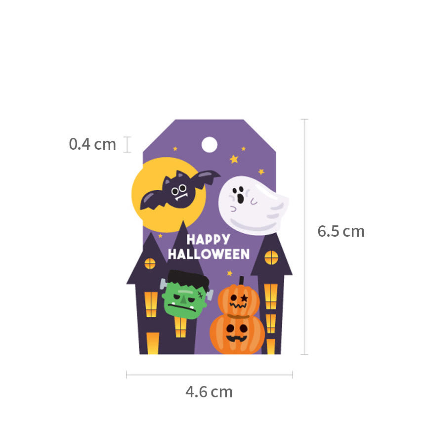 50pcs Halloween Paper Tags Halloween Treat Tags Gift Bag