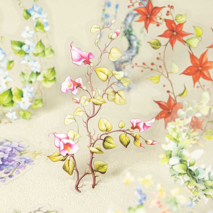 Climbing Vine Flower Series Sticker For DIY Journal Decor