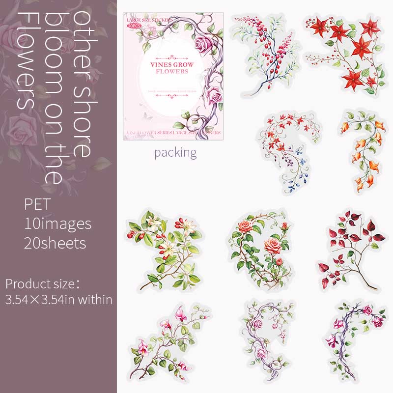 Climbing Vine Flower Series Sticker For DIY Journal Decor