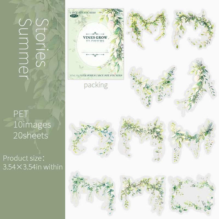 Climbing Vine Flower Series Sticker For DIY Journal Decor