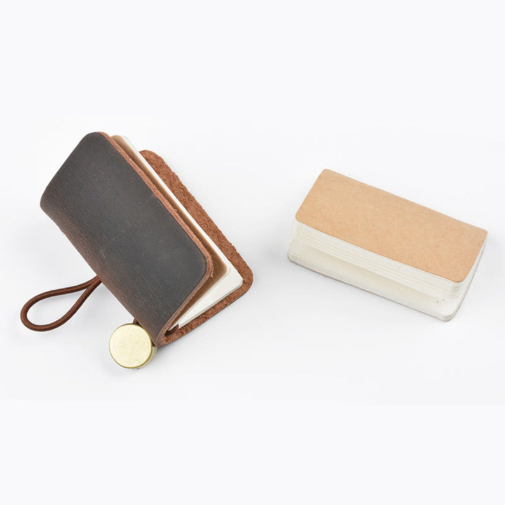 Retro Pocket Notebook Mini Journal Scrapbook with Leather Cover