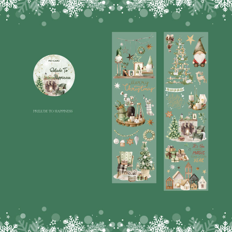 Christmas Theme Matte PET Roll Sticker Tape DIY Scrapbooking Supplies