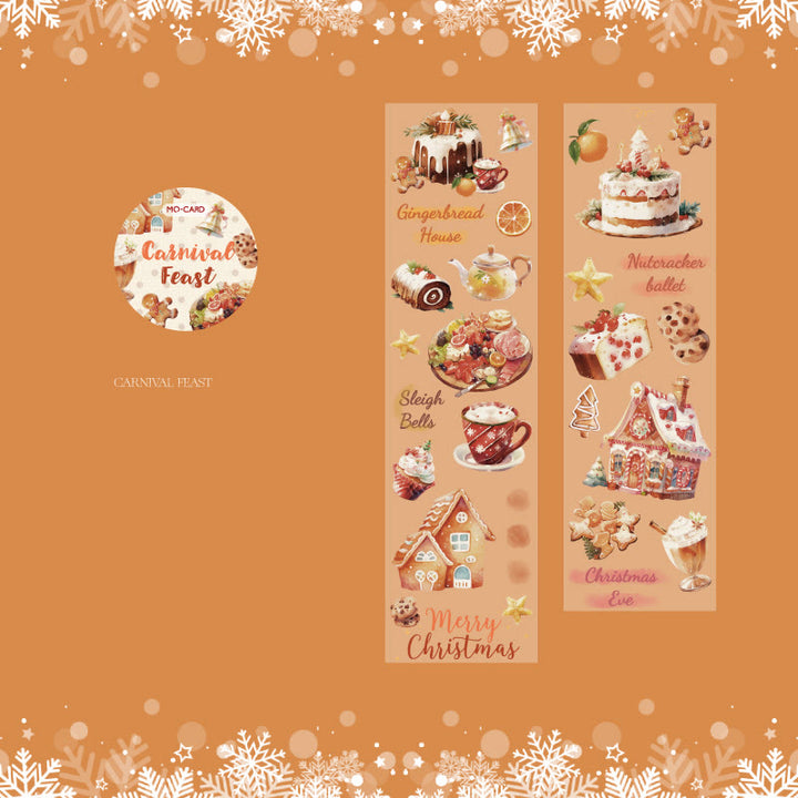 Christmas Theme Matte PET Roll Sticker Tape DIY Scrapbooking Supplies