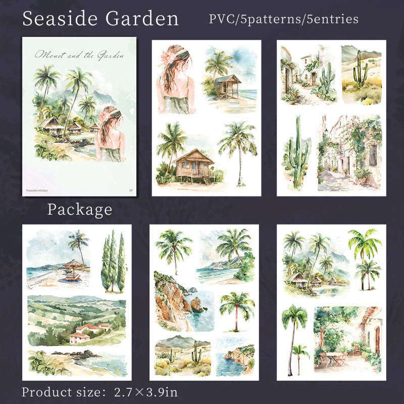 Garden Landscape Theme Rub-on Transfers Sticker Junk Journal Supplies