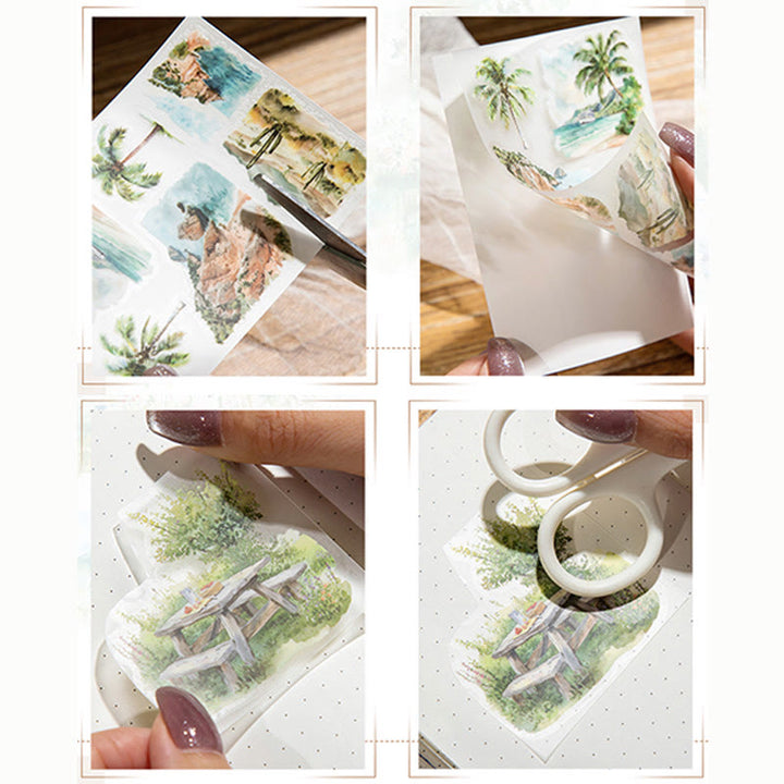 Garden Landscape Theme Rub-on Transfers Sticker Junk Journal Supplies