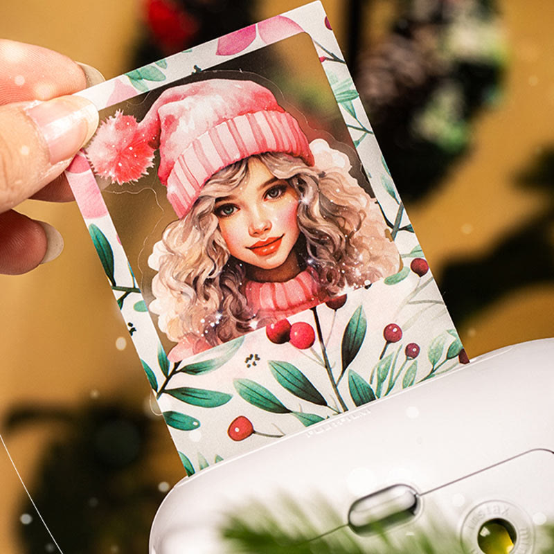 Christmas Polaroid Character Series Stickers For Decorative Journaling Crafts