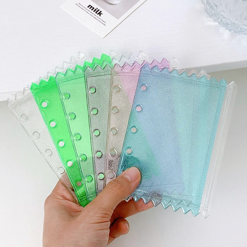 M5 Flashing Color Zip Storage Bag with 5 Holes Loose-Leaf Page