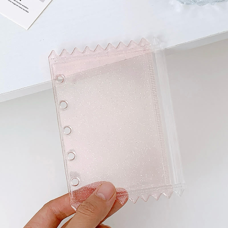 M5 Flashing Color Zip Storage Bag with 5 Holes Loose-Leaf Page