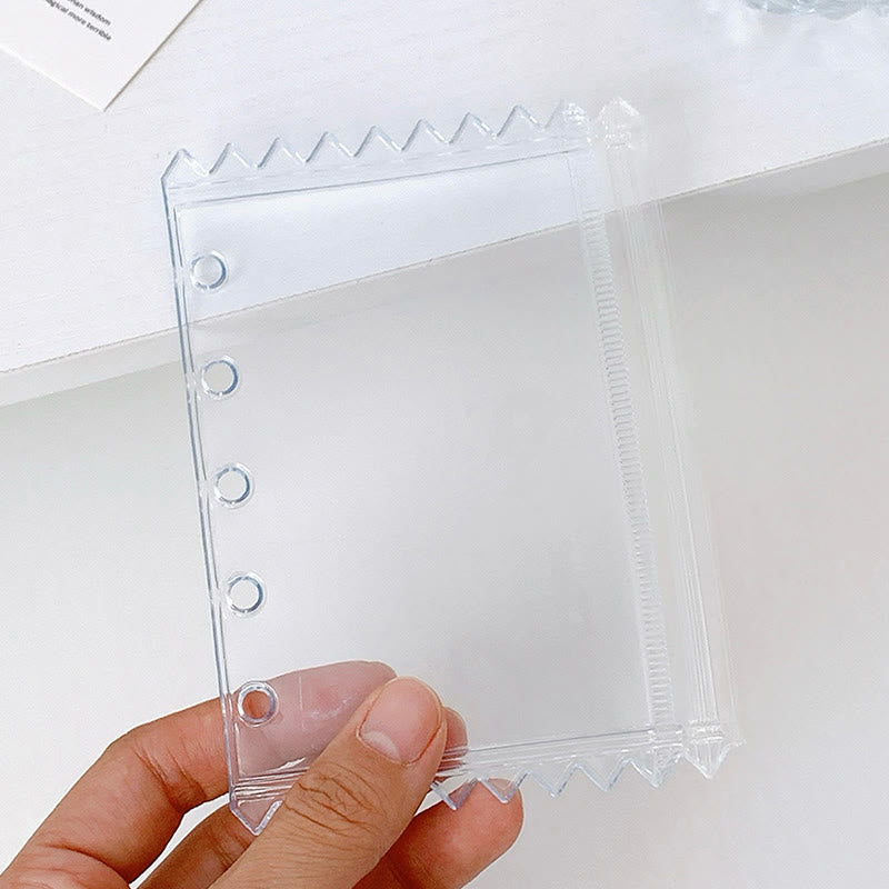 M5 Flashing Color Zip Storage Bag with 5 Holes Loose-Leaf Page