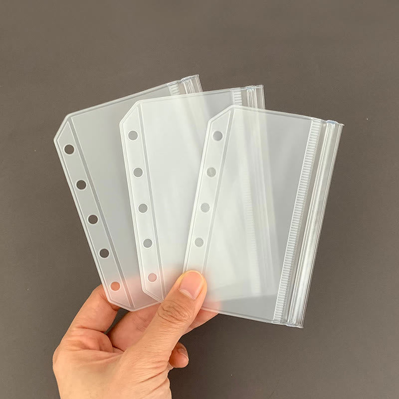 Mini Clear PVC Zipper Storage Bag Loose- Leaf Page for Card Sticker Storage