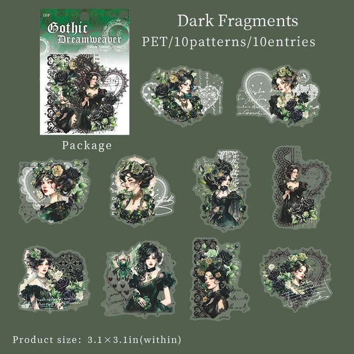 The Gothic Dream Weaver Series Lace Character Sticker Scrapbooking Supplies