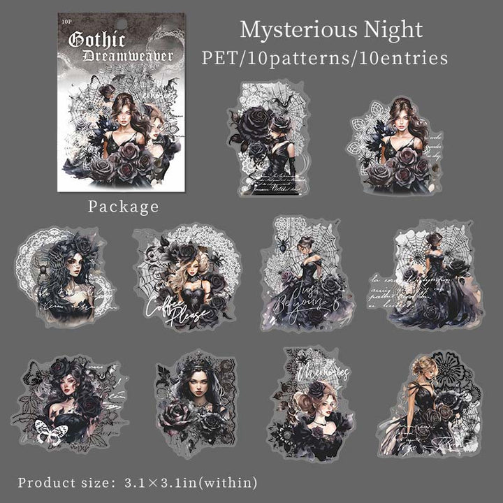 The Gothic Dream Weaver Series Lace Character Sticker Scrapbooking Supplies